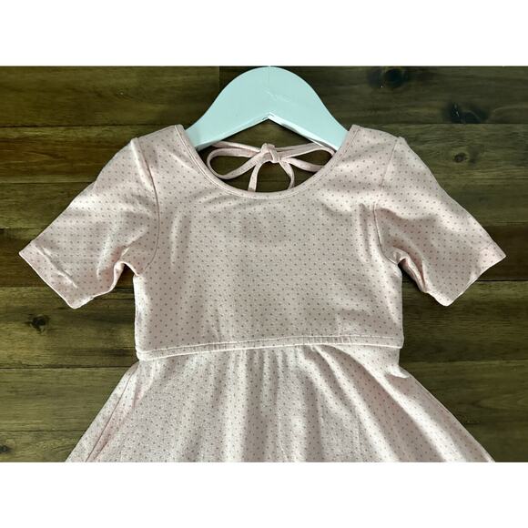 Omi Jo Pink Blossom Polka Dots Empire Maxi Knit Short Sleeve Dress Spring 2 - Picture 5 of 7